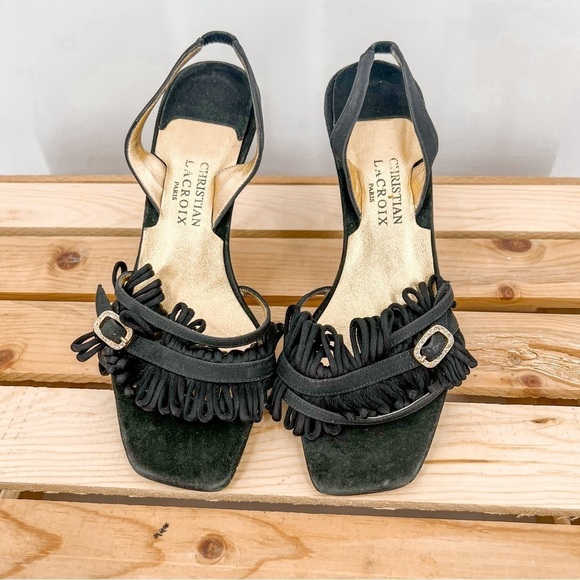 Christian Lacroix fringe sandals